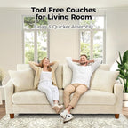 70in Corduroy Couch, Kidirect Sofa No Tool Assembly, Comfy Couches - Image 5