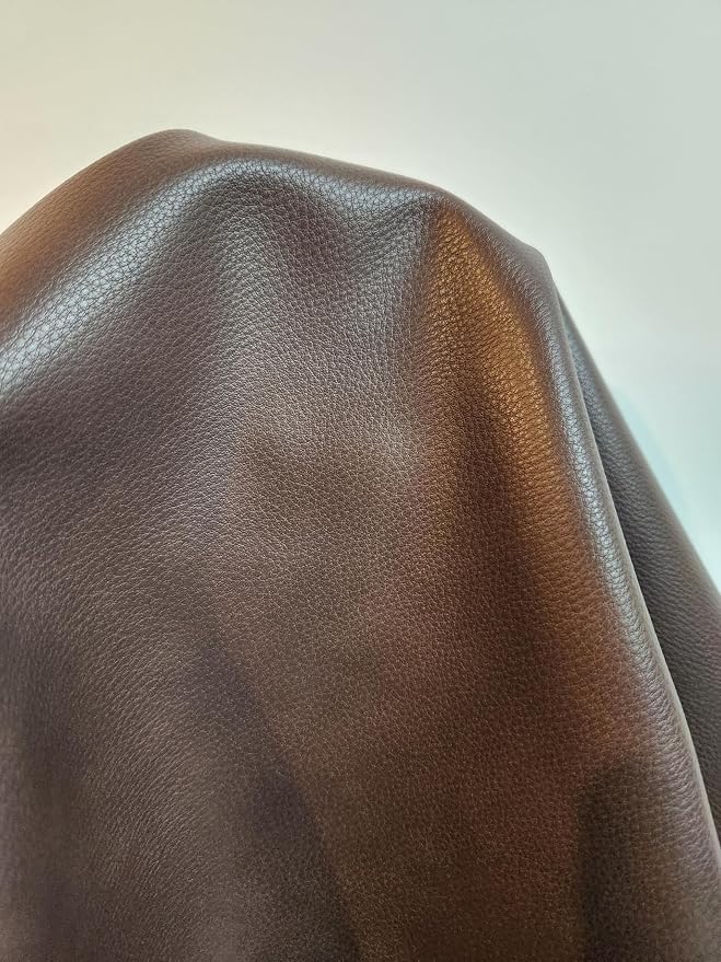 NAT Leathers | Cacao Brown Pebblegrain Soft Faux Vegan Leather PU | 4 Yards Cut - Image 3