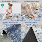 2x8 Washable Non-Slip Hallway Runner Rug – Modern Coastal Abstract Neutral - Image 5