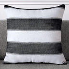 AmHoo Pack of 2 Farmhouse Stripe Check Throw Pillow Covers Set Case Cotton - Image 2