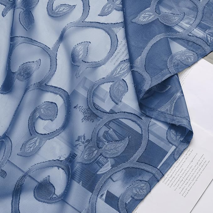 Furman Cafe Curtains 24 Inch Length 2 Panels Set, Elegant Geometric Jacquard - Image 7