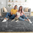 4x6 Grey Fluffy Soft Area Rug Non-Slip - Image 2