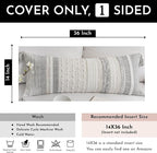 Gray Decorative Lumbar Pillow Cover 14x36, Farmhouse Lumbar Throw Pillow - Image 4