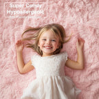 Pink Fluffy Shag Area Rugs for Bedroom 3x5 Ft, Bedside Preppy Dorm Area Rug | - Image 2