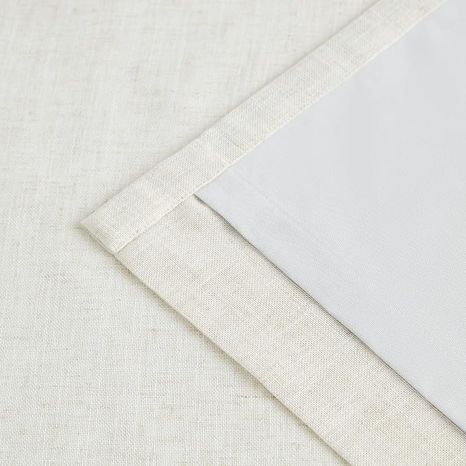 Vision Home Natural Pinch Pleated Full Blackout Curtains Linen Blended Room - Image 9