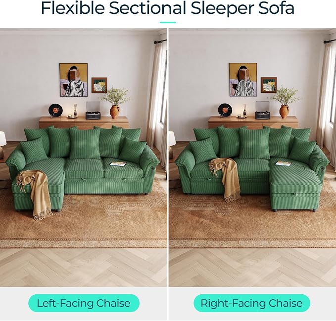 LINSY HOME 90.5'' Sectional Sleeper Sofa - Image 3