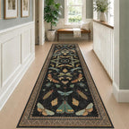 Green and Black 3x10 Wide Washable Runner Rugs by HazoHaus