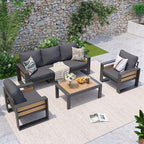 Aoxun Aluminum Patio Furniture Set, 5 Seats Sectional Metal Patio Furniture by Aoxun