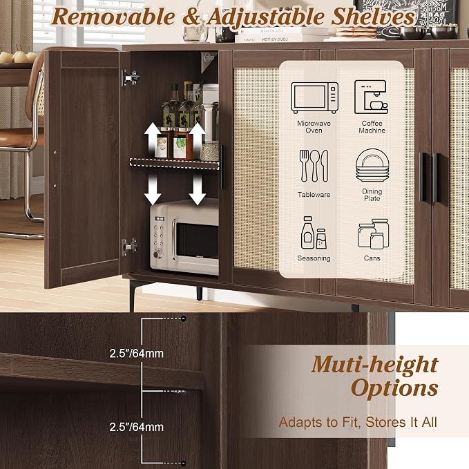 JASIWAY Buffet Cabinet with Storage, Modern Coffee Bar Cabinet Console Table - Image 3