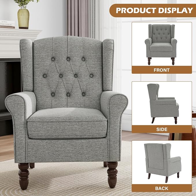 Pia Ricco High Back Floral Accent Chair - Image 3