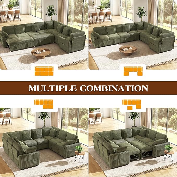 Ihanherry 8-Seater Large Sectional Sofa Bed - Image 8