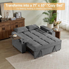 Auvsoce 65'' Chaise Lounge Chair Indoor, 3-in-1 Convertible Sofa Bed - Image 4