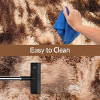 Super Soft Fluffy Living Room Area Rug 3x10 ft Tie-Dyed Brown Shaggy Furry - Image 7