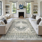 8x10 Area Rugs for Living Room, Large Washable Rug, Wheat | Rugs for Bedroom by Zesthome