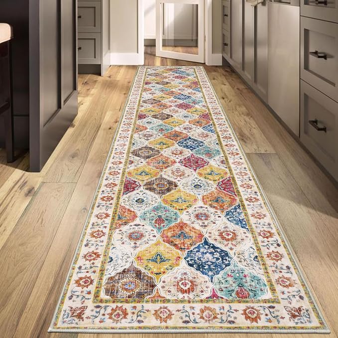 HEBE Hallway Runner Rug 2'x10', Washable Non Slip Kitchen Rug Runner | Soft - Image 7