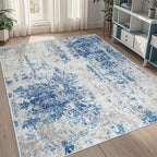 5x8 Area Rugs for Living Room Washable Bedroom Dining Room Blue Grey White | by Aelenmu