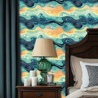 HOMETITUTE Sunset Swirl Landscape Wallpaper Peel and Stick Contact Paper Wall - Image 2