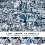 9x12 Area Rugs for Living Room Washable Bedroom Dining Room Navy Grey | Modern - Image 7