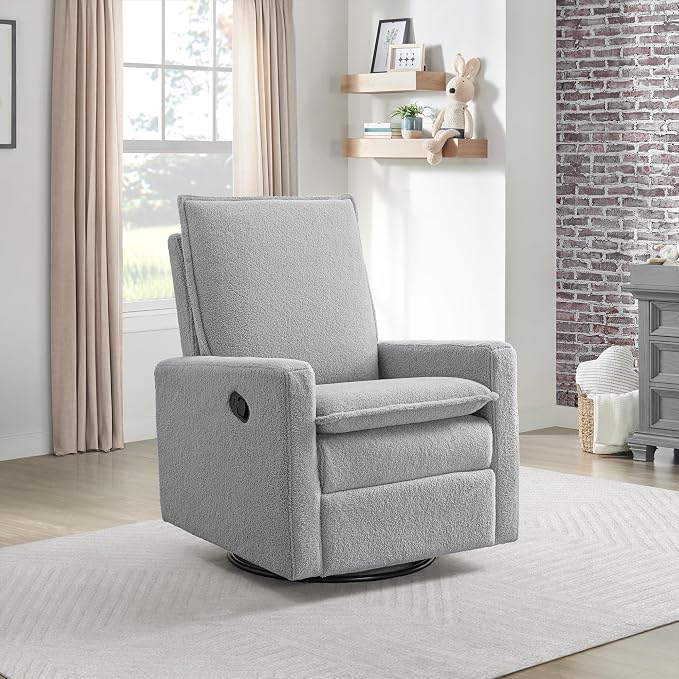 Oxford Baby Uptown Upholstered Glider Recliner Rocking Chair 360° Swivel - Image 2