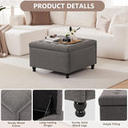 Weture 30 Inch Large Square Storage Ottoman Coffee Table, Oversized Square - Image 5
