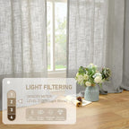 Faux Linen Curtains 63 inches Long - Image 4
