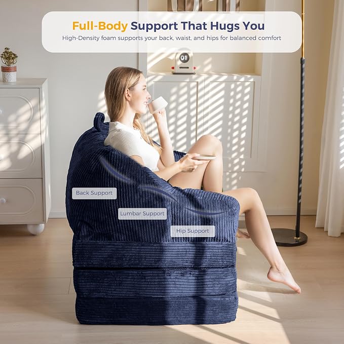 MAXYOYO Folding Sofa Bed with Backrest, Boneless Fold Out Couch Bed with Handle - Image 7