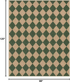 Lahome Checkered Easy Jute Living Room Rug, 8x10 Outdoor Rugs Washable | - Image 2
