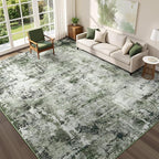Rugflix 10x14 Area Rugs for Living Room, Washable Dark Green Large Rug | by RugflixAreaRugs