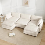 112'' Sectional Modular Cloud Couch, Oversized 5 Seat Couches U Shaped Sofa - Image 9