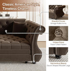 83.8" Oversized Pull Out Sofa Bed, Chesterfield Velvet Sleeper Sofa Couch - Image 4
