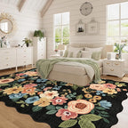 DUKINO 5x8 Washable Area Rug, Soft Floral Living Room Rug Non Slip, Non - Image 5
