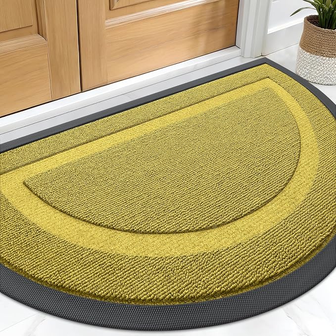 OLANLY Half Circle Front Door Mat Outside 33x21 All-Season Rubber Doormat | by OLANLY