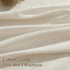 102 Inch Long Curtains for Living Room Birch Beige Linen Light Filtering Semi - Image 4