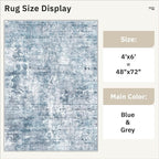 Soalmost Abstract 4x6 Area Rug Washable Rugs - Image 5
