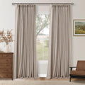 Burlywood Birch 94 Inch Long Blackout Curtains Thick Linen Pinch Pleated | 100% by Twodrapes