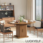 Extendable Round Dining Table for 4-6-8, 59 Inch Dining Room Kitchen Table - Image 8
