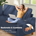 Kidirect 70in Corduroy Couch, Sofa No Tool Assembly, Comfy Couches - Image 4