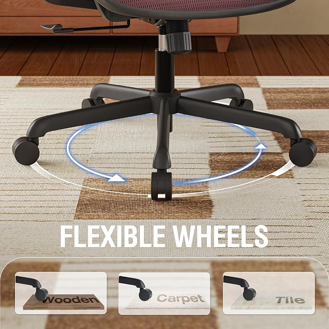ELABEST Mesh Office Chair, Ergonomic Computer Desk Chair, Sturdy Task Chair- - Image 9