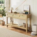 SUPERJARE Rattan Console Sofa Table - Image 8