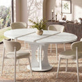 Einhomn 43-59" Extendable Round Dining Table, Kitchen Table by Einhomn