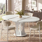 Einhomn 43-59" Extendable Round Dining Table, Kitchen Table by Einhomn