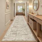 Soalmost Washable 3x12 Hallway Runner Rug Non-Slip Kitchen Entry Rugs Brown | - Image 2