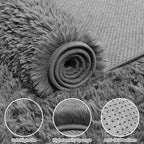 5x7 Fluffy Shag Area Rugs for Living Room Bedroom: Soft Carpet Light Gray | - Image 6