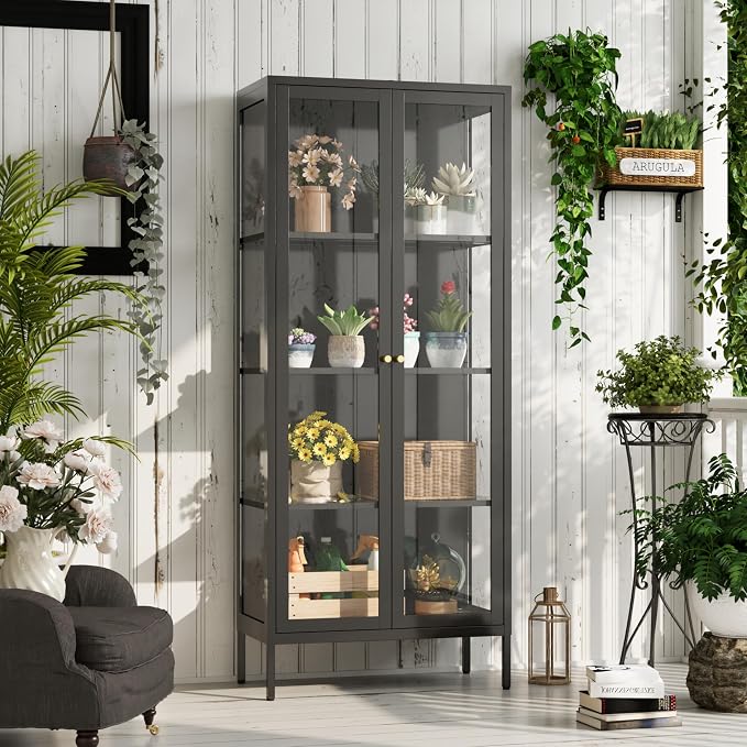 UNICOLY Glass Display Cabinet 4-Tier, Display Cabinet - Image 9