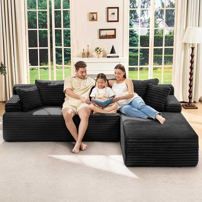 Hobestluk Modular Sectional Sofa Couches L-Shape Couch 3 Seat Modular Sofa - Image 3
