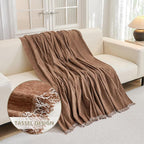 MYSKY HOME Boho Couch Cover Camel Sofa Covers - Image 6