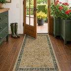 Washable 3x6 Large Mudroom Area Rug, Bohemian Kitchen Floor Rug, Non-Slip & by HazoHaus