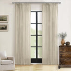 108 Inch Neutral Linen Curtains 2 Panels Set Pinch Pleated | Memory Training by Twodrapes