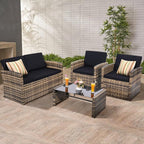 KROFEM 4-Piece Patio Furniture Set, Wicker Outdoor Rattan Sectional Sofa - Image 7