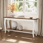 LITTLE TREE 70.9 Inches Long Console Table, 2-Tier Vintage Wooden Sofa Table - Image 4
